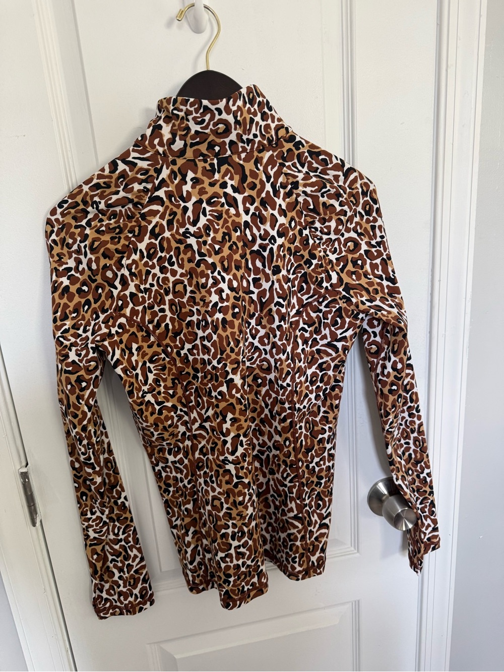 Lilly Pulitzer Leopard Print Zip-Front Pullover in Brown and Black - Picture 4 of 6